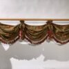 Three Tier Burgundy Rose Curtain Valance (w/ fringe) - Image 2